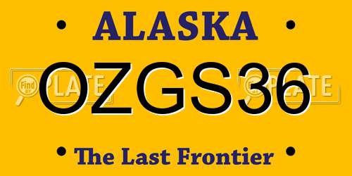OZGS36 Alaska License Plate