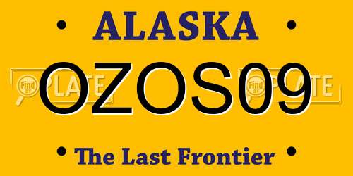 OZOS09 Alaska License Plate