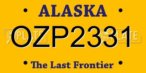 OZP2331 Alaska License Plate