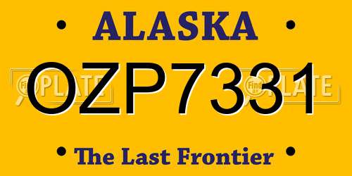 OZP7331 Alaska License Plate