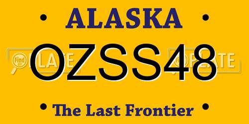 OZSS48 Alaska License Plate