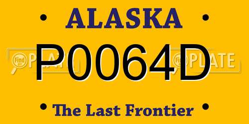 P0064D Alaska License Plate
