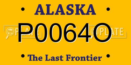 P0064O Alaska License Plate