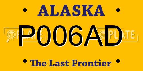 P006AD Alaska License Plate