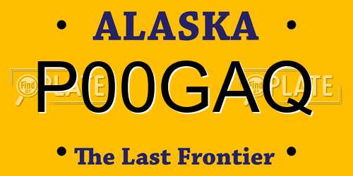 P00GAQ Alaska License Plate