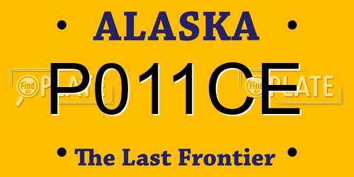 P011CE Alaska License Plate