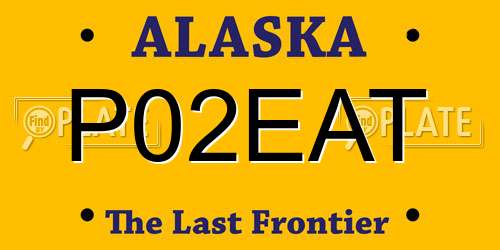 P02EAT Alaska License Plate