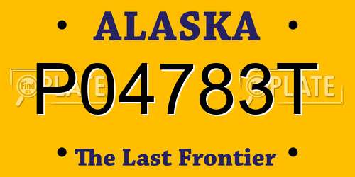 P04783T Alaska License Plate