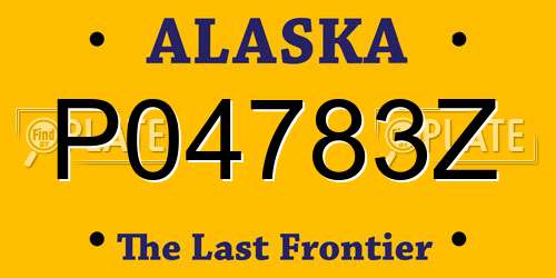 P04783Z Alaska License Plate