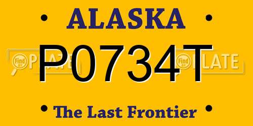 P0734T Alaska License Plate