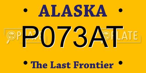 P073AT Alaska License Plate
