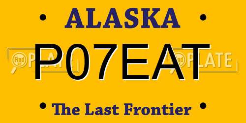 P07EAT Alaska License Plate