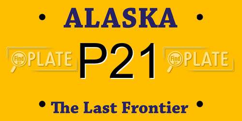 P21 Alaska License Plate