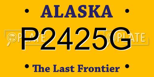 P2425G Alaska License Plate