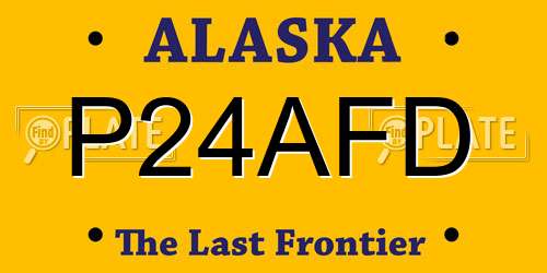 P24AFD Alaska License Plate