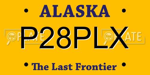 P28PLX Alaska License Plate