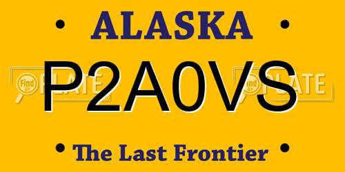 P2A0VS Alaska License Plate