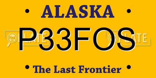 P33FOS Alaska License Plate