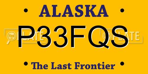 P33FQS Alaska License Plate