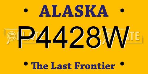P4428W Alaska License Plate