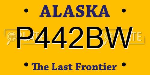 P442BW Alaska License Plate