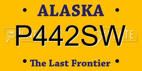 P442SW Alaska License Plate