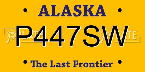 P447SW Alaska License Plate