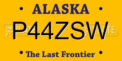 P44ZSW Alaska License Plate