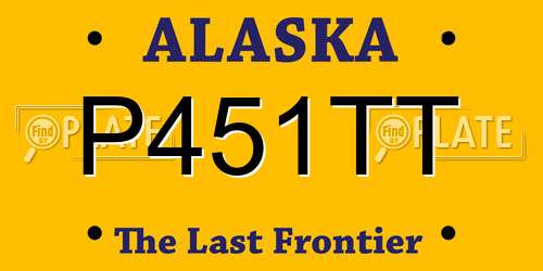 P451TT Alaska License Plate