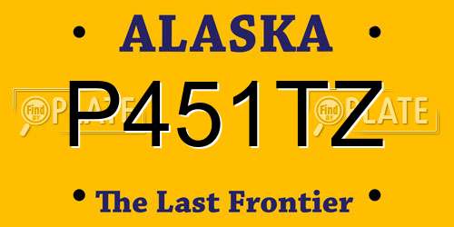 P451TZ Alaska License Plate