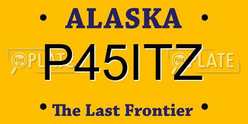 P45ITZ Alaska License Plate