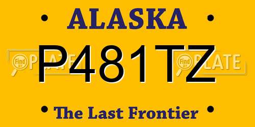 P481TZ Alaska License Plate