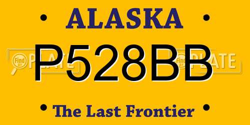 P528BB Alaska License Plate