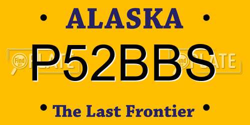 P52BBS Alaska License Plate