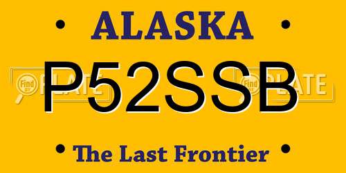 P52SSB Alaska License Plate