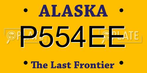P554EE Alaska License Plate
