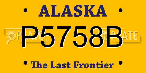 P5758B Alaska License Plate