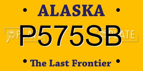 P575SB Alaska License Plate