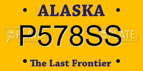 P578SS Alaska License Plate