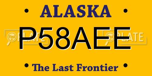 P58AEE Alaska License Plate