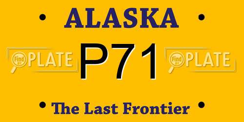 P71 Alaska License Plate