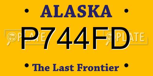 P744FD Alaska License Plate