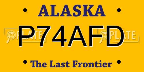 P74AFD Alaska License Plate