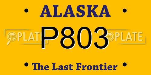 P803 Alaska License Plate