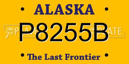 P8255B Alaska License Plate