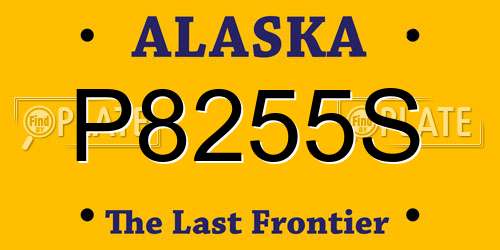 P8255S Alaska License Plate