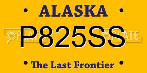 P825SS Alaska License Plate