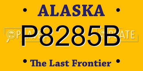 P8285B Alaska License Plate