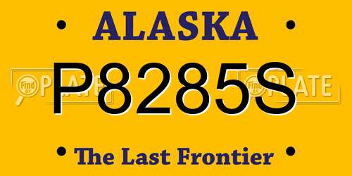 P8285S Alaska License Plate