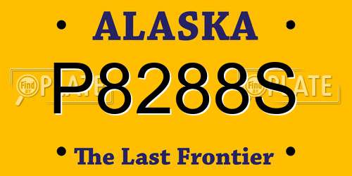 P8288S Alaska License Plate